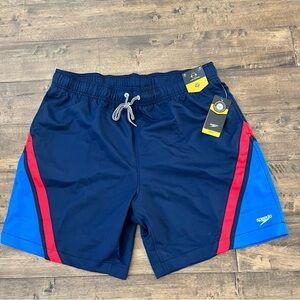 NWT Red and Blue 2-Way Stretch Speedo Swim Trunks